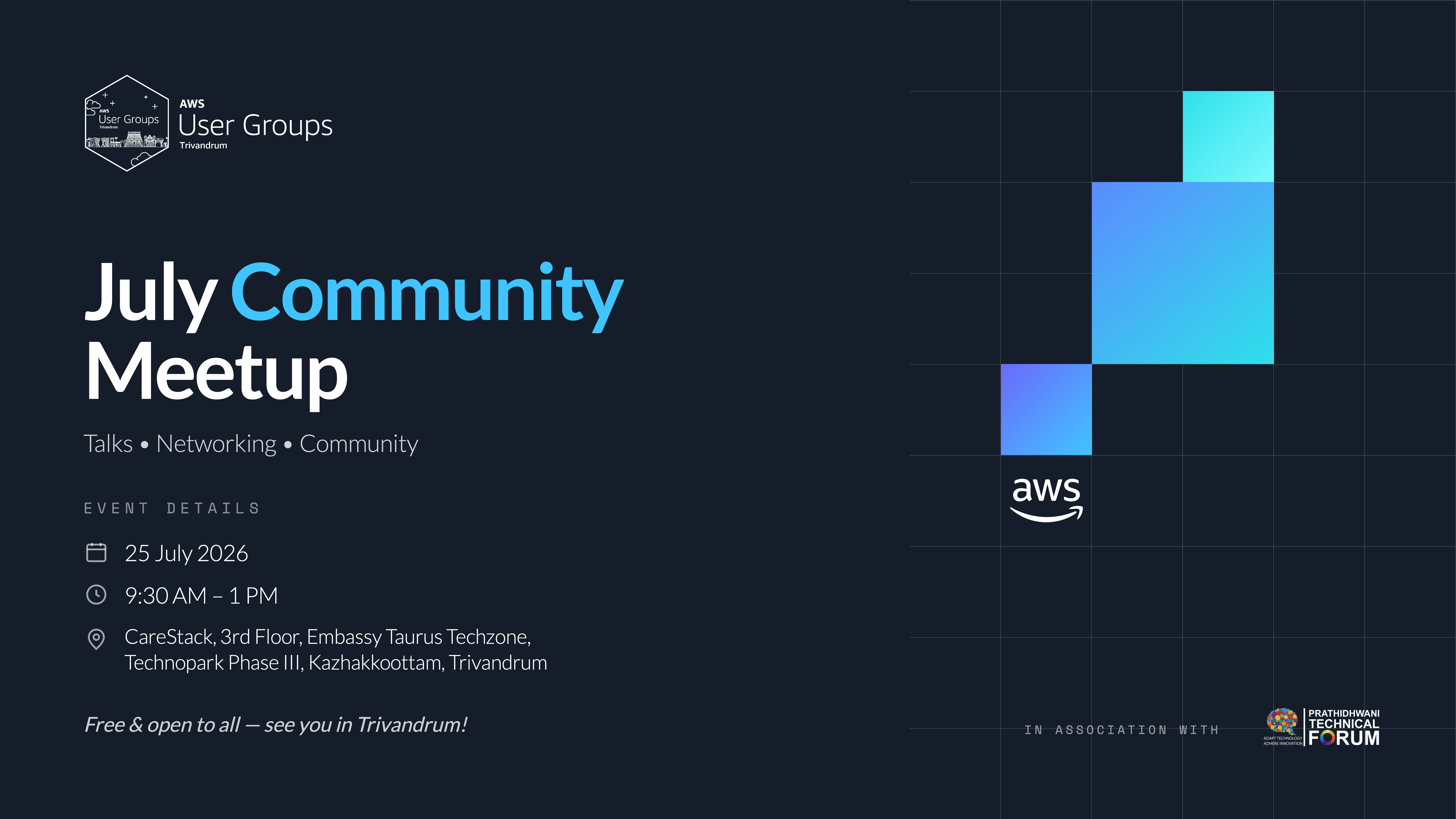AWS UG Trivandrum, July meetup