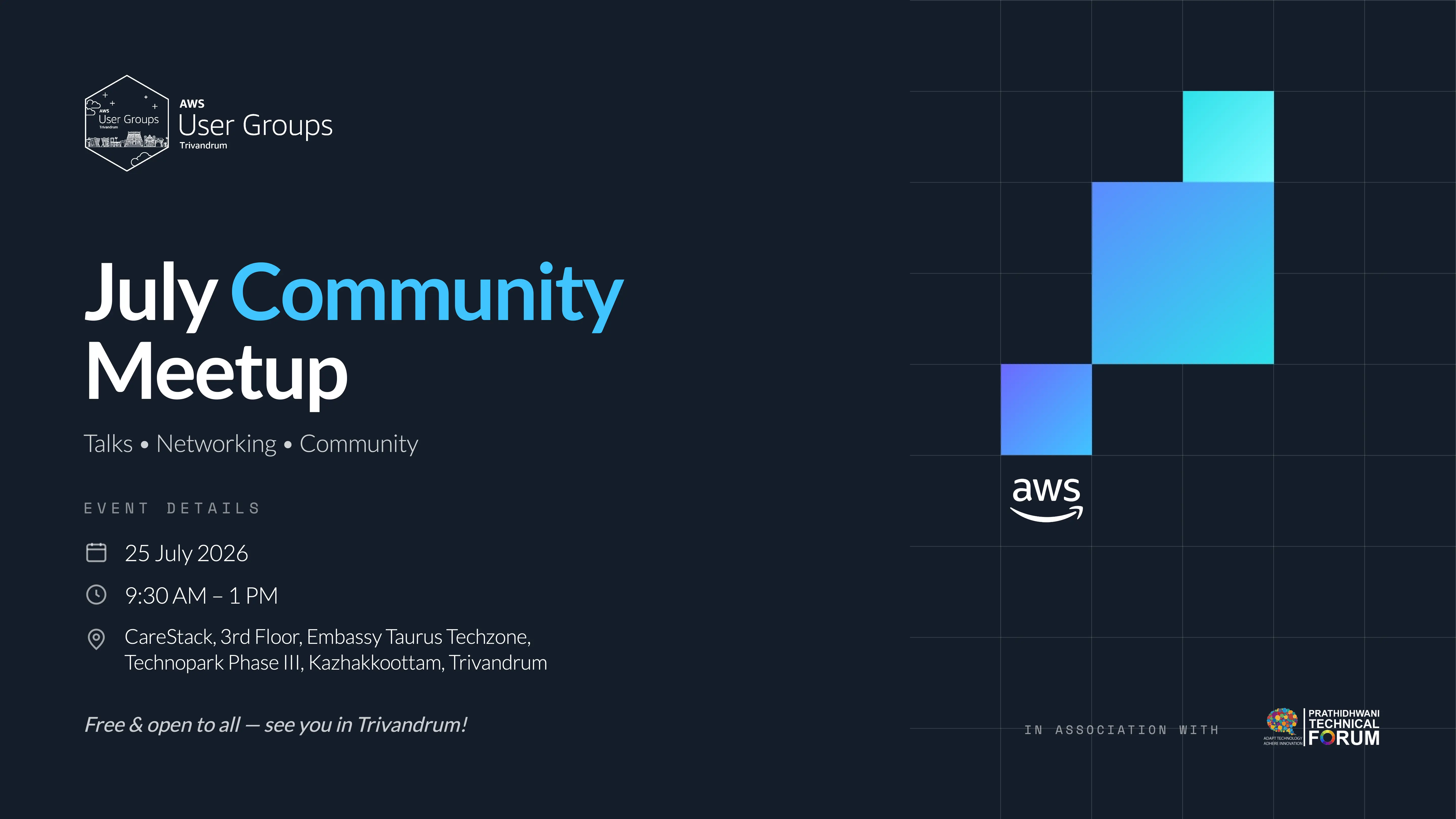 AWS UG Trivandrum, July meetup
