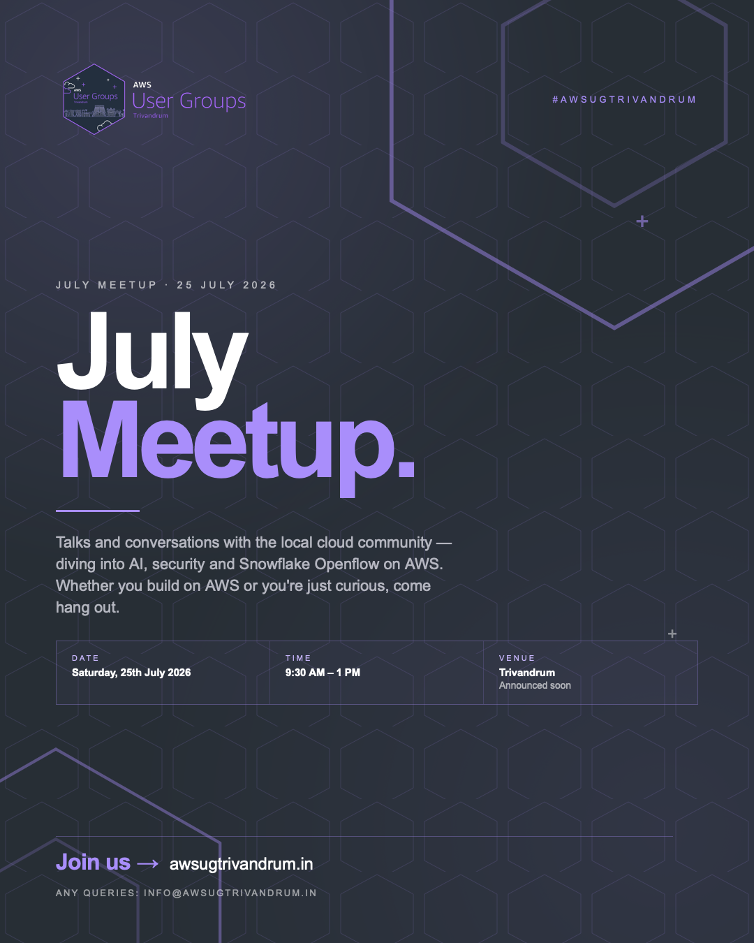 AWS UG Trivandrum, July meetup